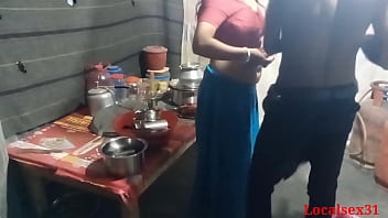 Steamy kitchen encounter with a mature Indian housewife