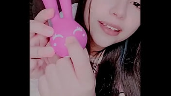 A horny teen playing with a sex toy