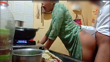 Indian wife gets naughty while cooking dinner