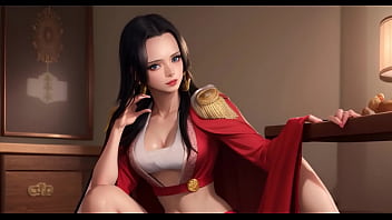 Experience the erotic adventure of AI-generated hentai with the seductive brunette heroine, Boa Hancock, from the popular anime series \